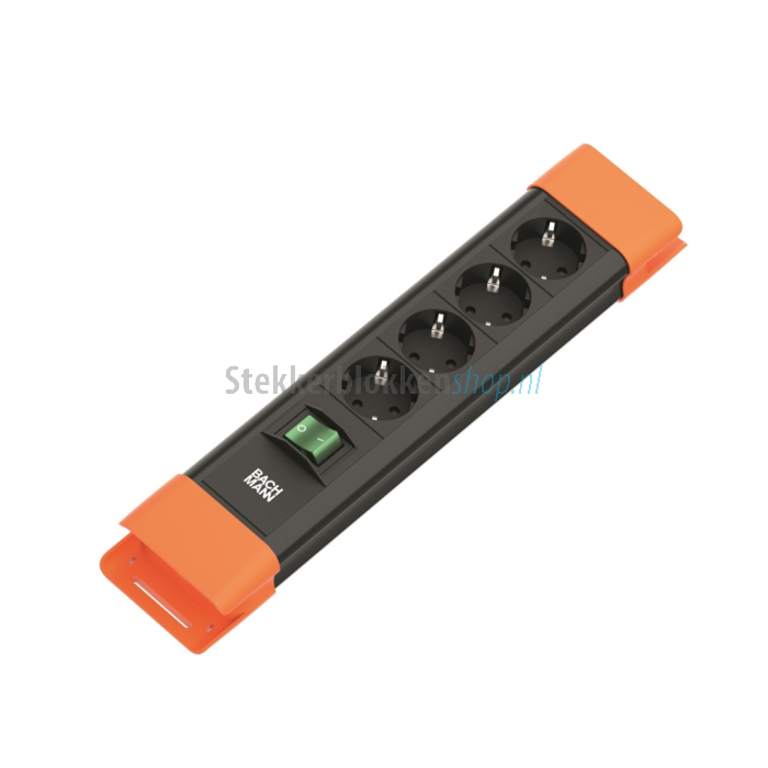 stekkerdoos oranje - zwart