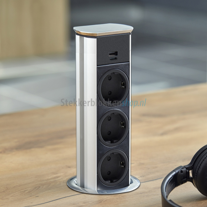 stekkerdoos aanrecht usb laders 