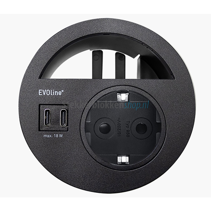 evoline circle 80 usb-c zwart