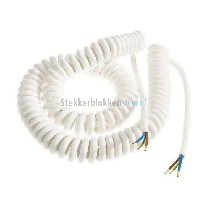 Spiraalkabel wit 600cm 1,5mm2