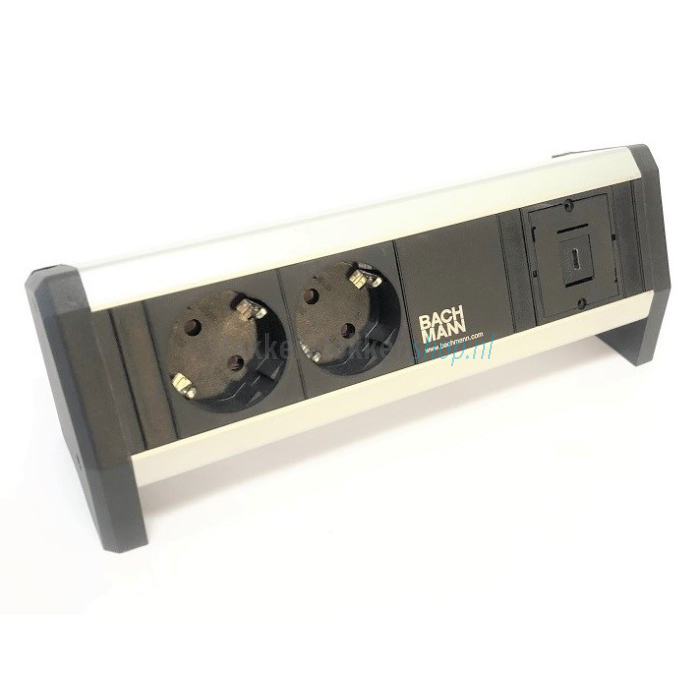 Stekkerdoos bureau met stopcontact en 1x USB-C