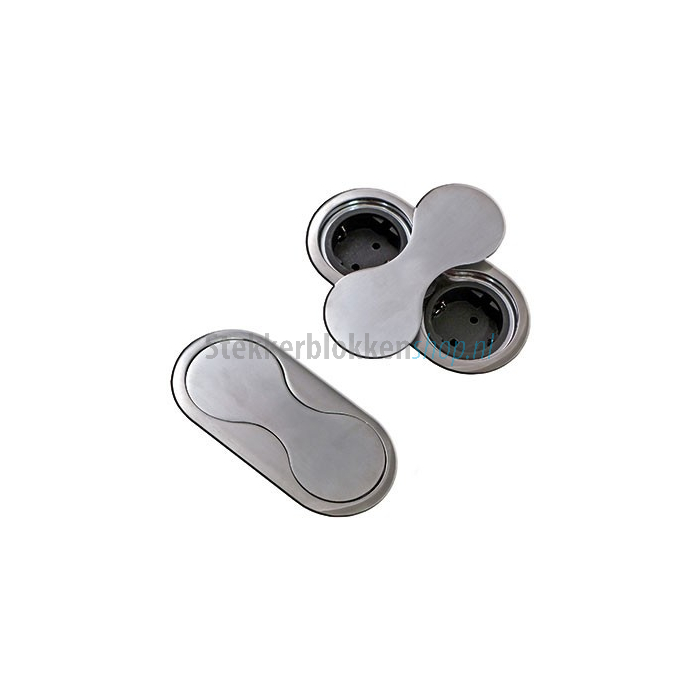 draaibaar inbouw stopcontact rvs
