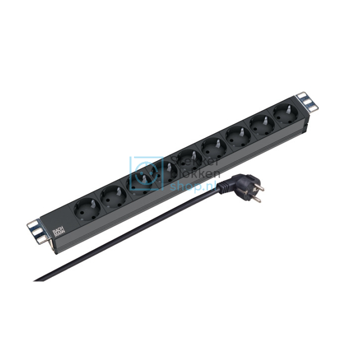 19 inch stekkerblok 9 stopcontacten