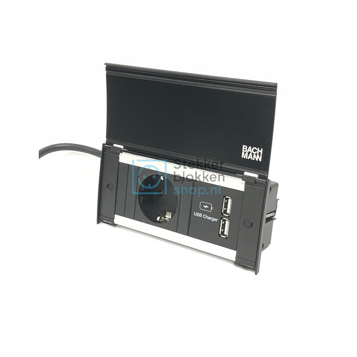 Kapsa inbouw stekkerdoos 1x stopcontact, 2 USB laders