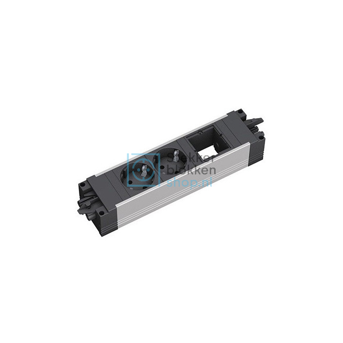 Step alu stekkerblok 2xstopcontact 1x custom