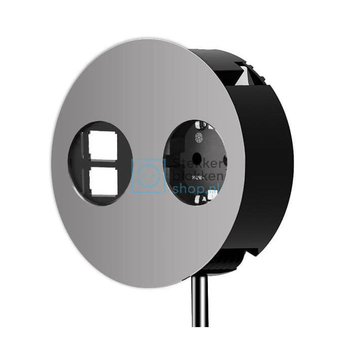Bachman Twist 1xstopcontact en 2x keystone mat chroom