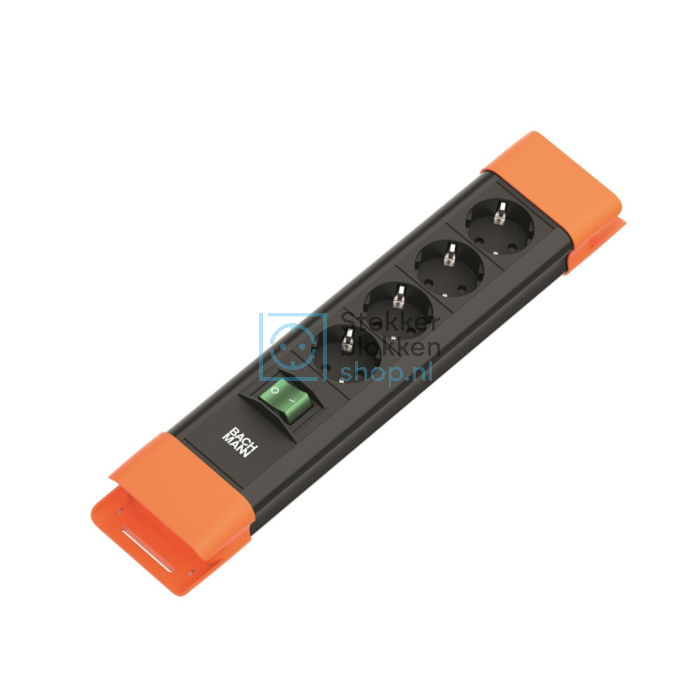 stekkerdoos oranje - zwart