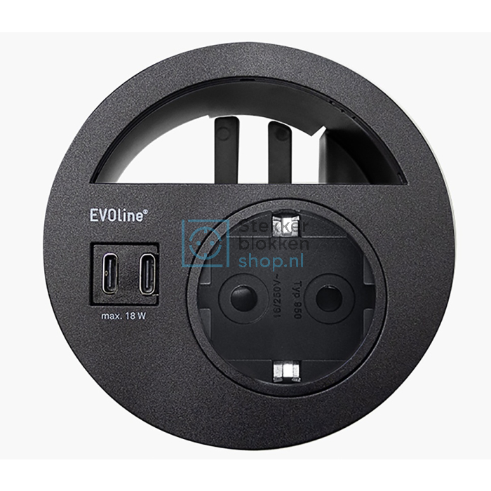 evoline circle 80 usb-c zwart
