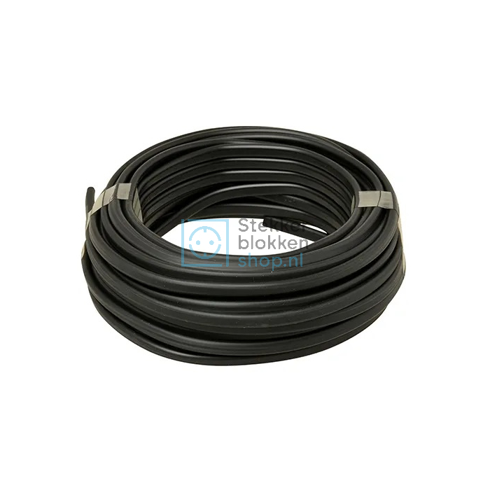 kabel plat zwart 2 aders