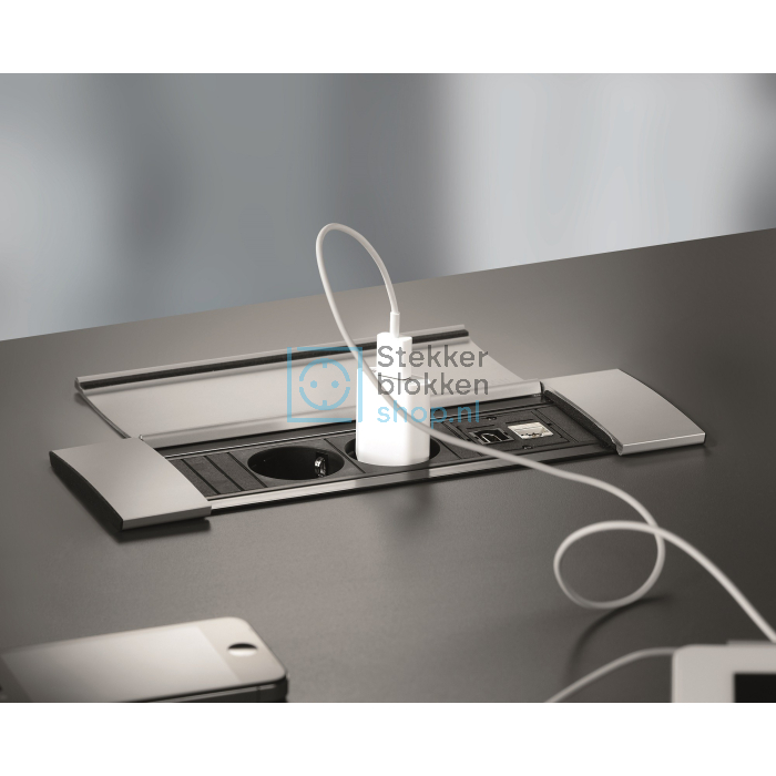 power frame inbouw stekkerdoos met klep