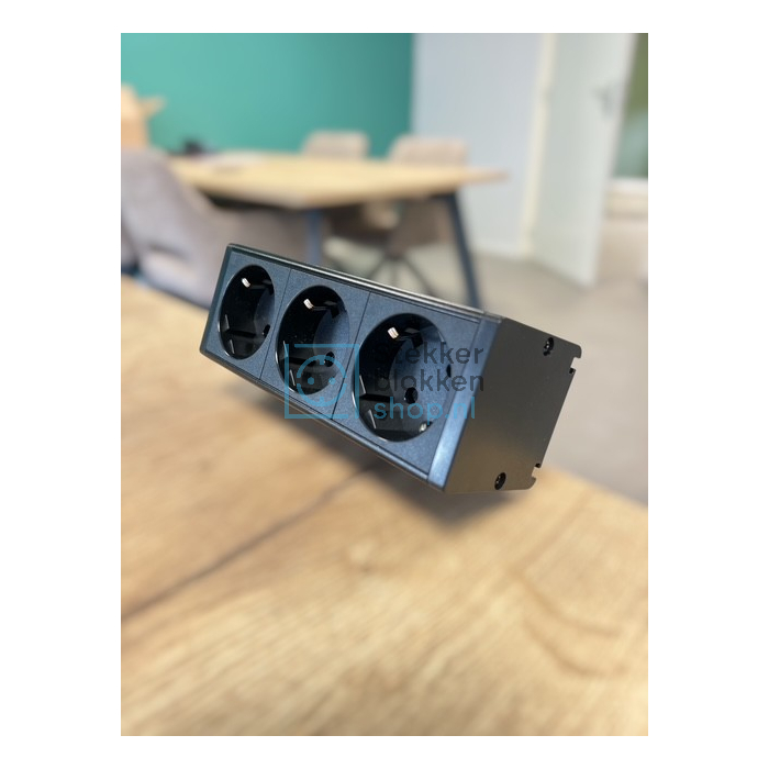 SGN OnDesk stekkerdoos Black 3 stopcontacten incl. bladklem 07SG1010B