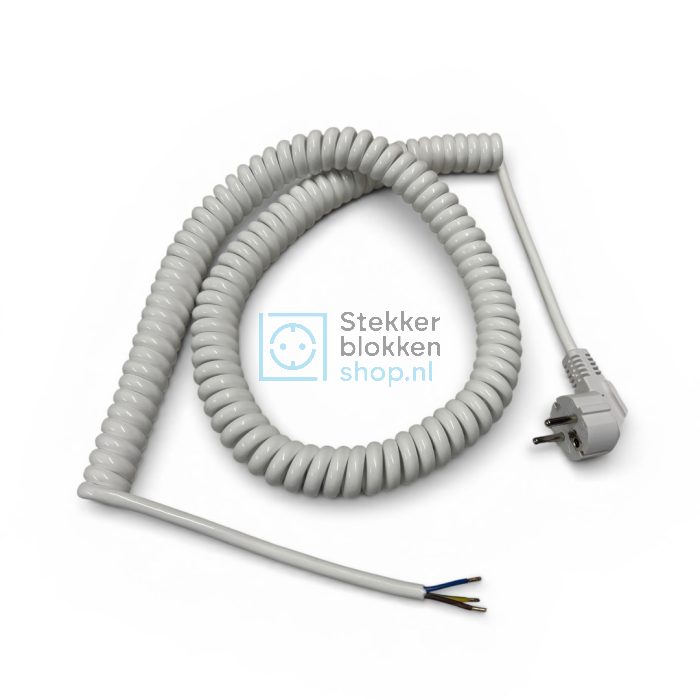 Spiraalkabel wit 4 meter