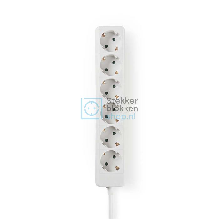 Stekkerdoos 6-voudig met 3 meter kabel wit