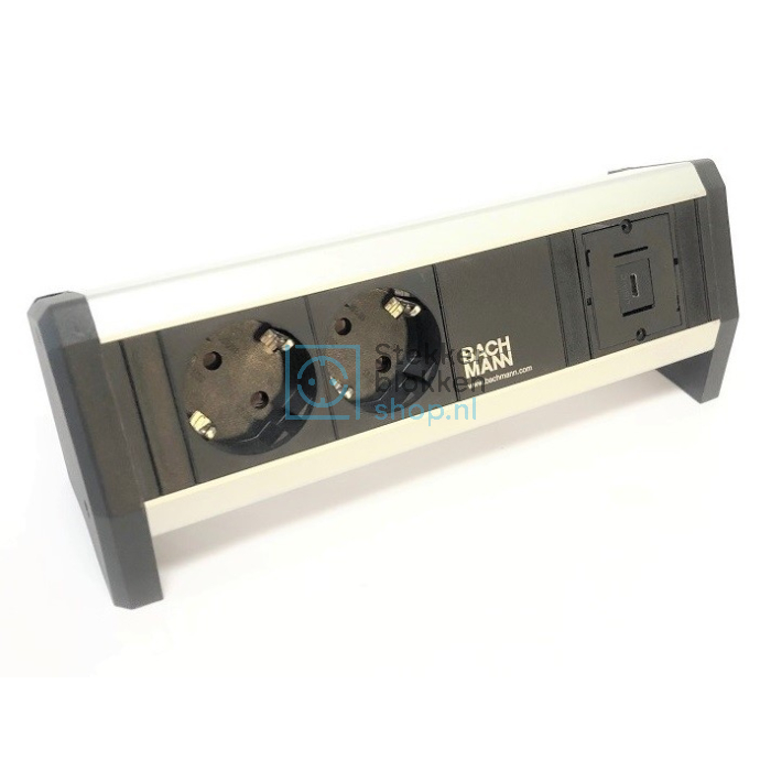 Stekkerdoos bureau met stopcontact en 1x USB-C