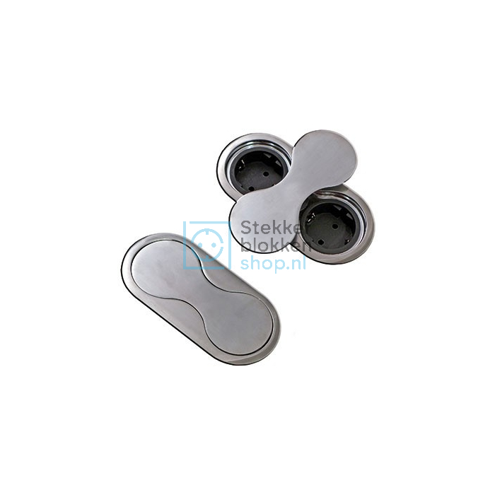 draaibaar inbouw stopcontact rvs