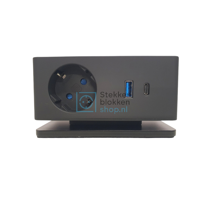 Versa Q opbouwstekkerdoos zwart