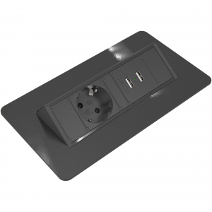 mot Comorama Rusland Kondator Quickbox tafelstekkerdoos zwart USB laders | Stekkerblokkenshop.nl