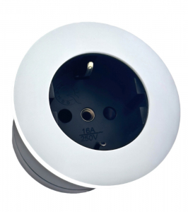 rond inbouw stopcontact wit