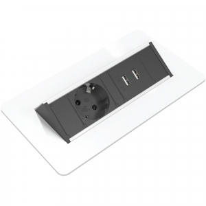 Quickbox inbouw stekkerdoos wit small USB laders