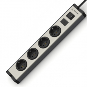 Stekkerdoos Aluminium 4 stopcontact en usb-c lader 1.5 meter kabel