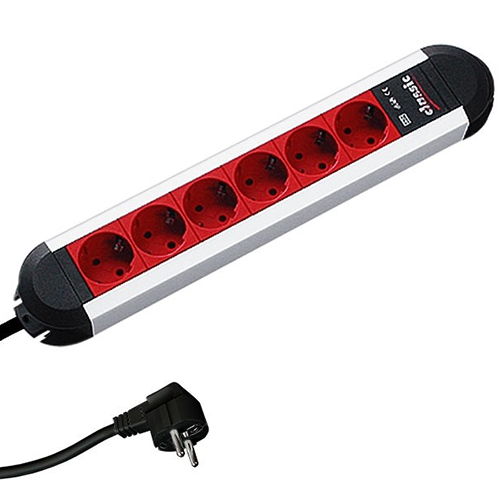 Schwabe 6-Weg Master-Slave Stekkerdoos - 230V/16A, 1,5m Kabel, Wit